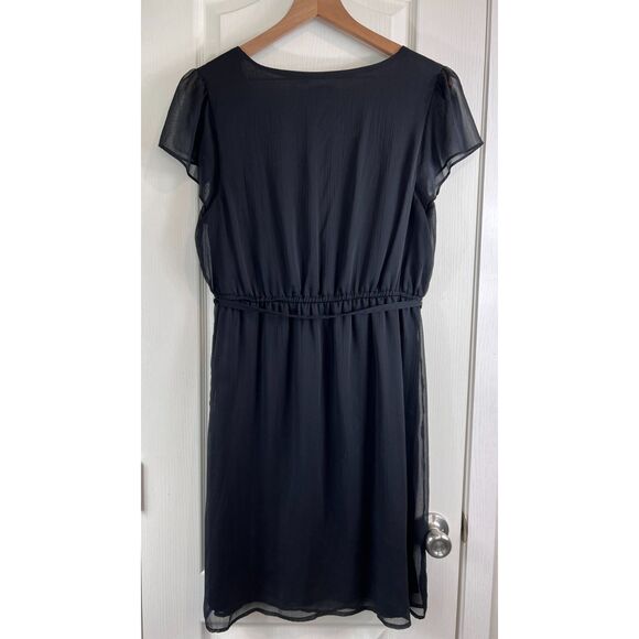 Merona Women's Black Short Sleeve Dress Tie Waist Polyester Size L - Picture 3 of 12